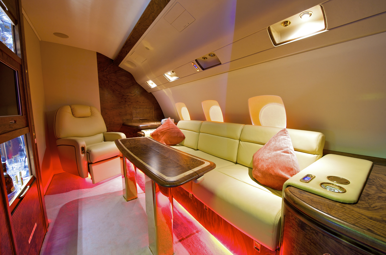 Private Airplane Interior with IFE monitors | AdonisOne